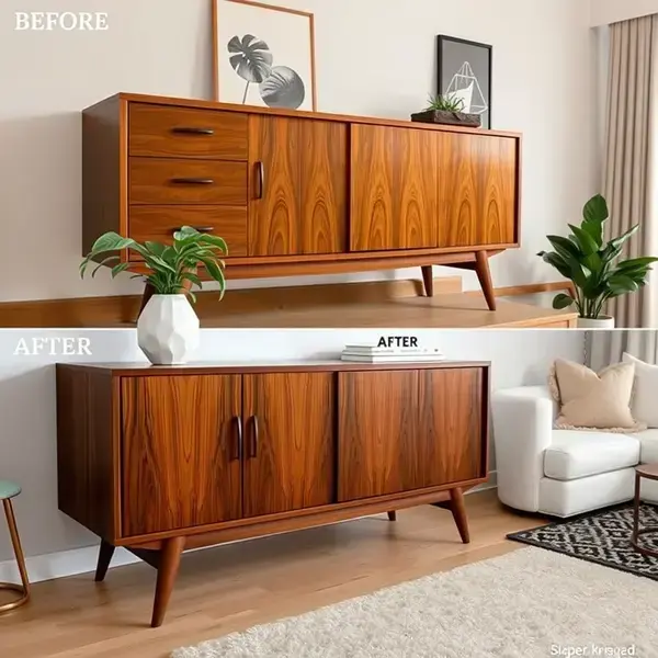 Mid-century modern credenza restoration